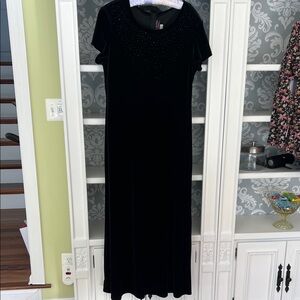 Elegant Black Velvet beaded Dress